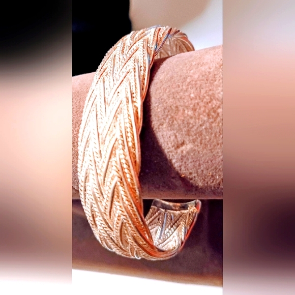 Vintage Estate Native Twine Braided Sterling Silver Cuff 7- 7.5 inch  Bracelet . - Picture 9 of 12